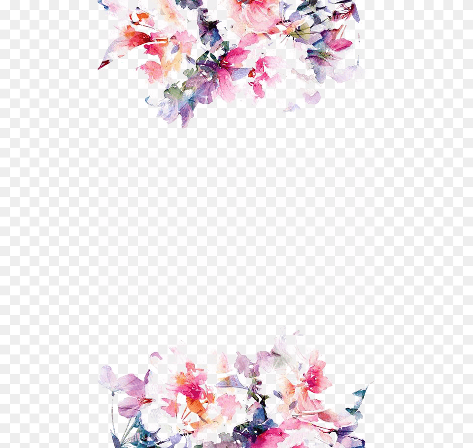 Watercolor Flower Border Flower Watercolor, Petal, Plant, Art, Floral Design Free Png