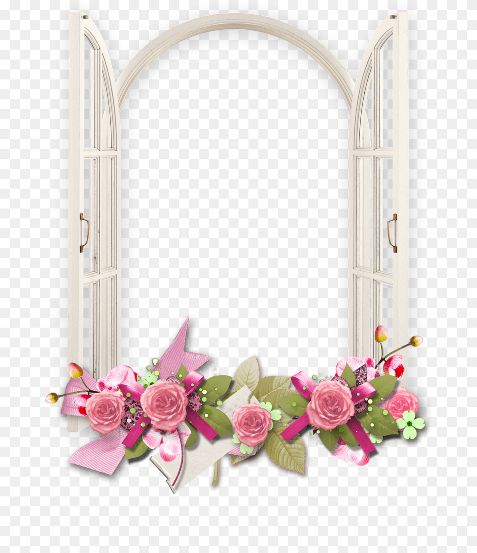 Watercolor Flower Border Pink Floral Transparent Frames, Rose, Plant, Flower Bouquet, Flower Arrangement Free Png Download