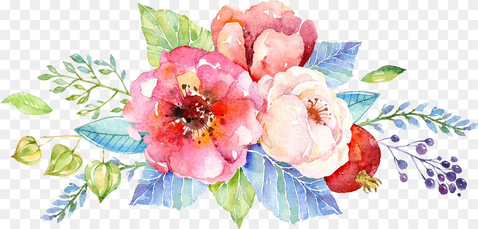 Watercolor Flower Design, Art, Flower Arrangement, Flower Bouquet, Graphics Free Png Download