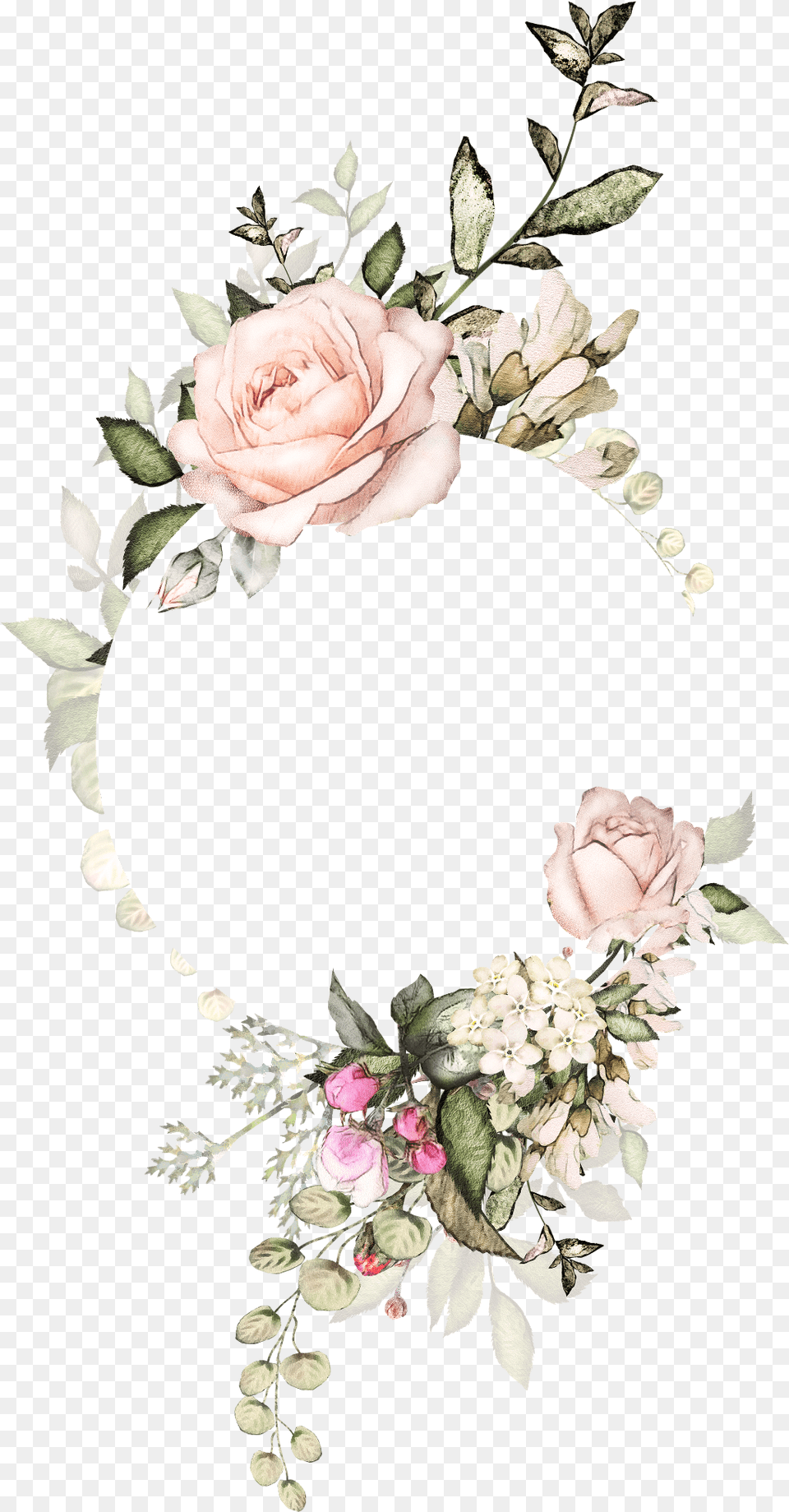 Watercolor Flower Frame Frameflower Aesthetic Flower Design For Wedding Invitation, Rose, Plant, Petal, Pattern Png