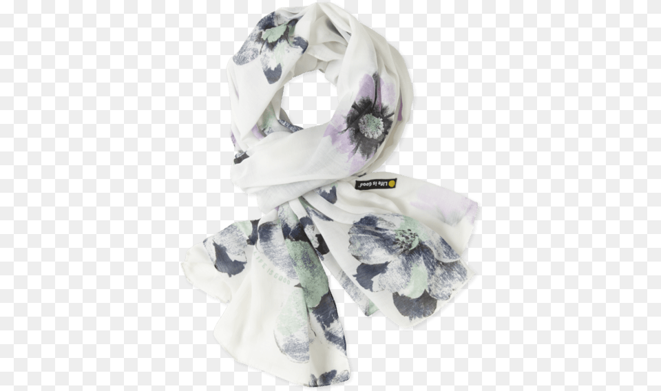 Watercolor Flower Lightweight Scarf Satin, Clothing, Stole, Person Free Png Download