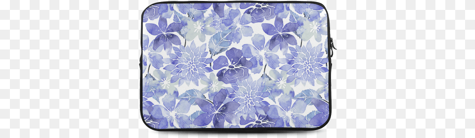 Watercolor Flower Pattern Custom Sleeve For Laptop Blue Watercolor Flower, Art, Floral Design, Graphics, Home Decor Free Png