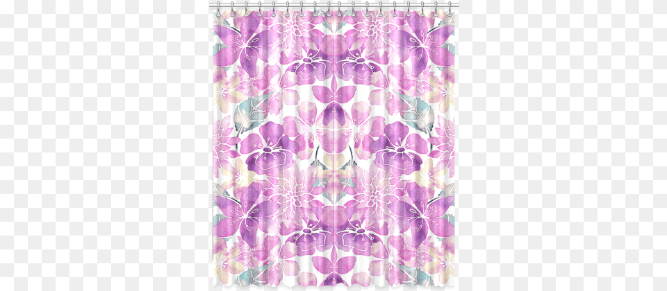 Watercolor Flower Pattern Window Curtain Window Valance, Shower Curtain, Texture, Home Decor Free Transparent Png