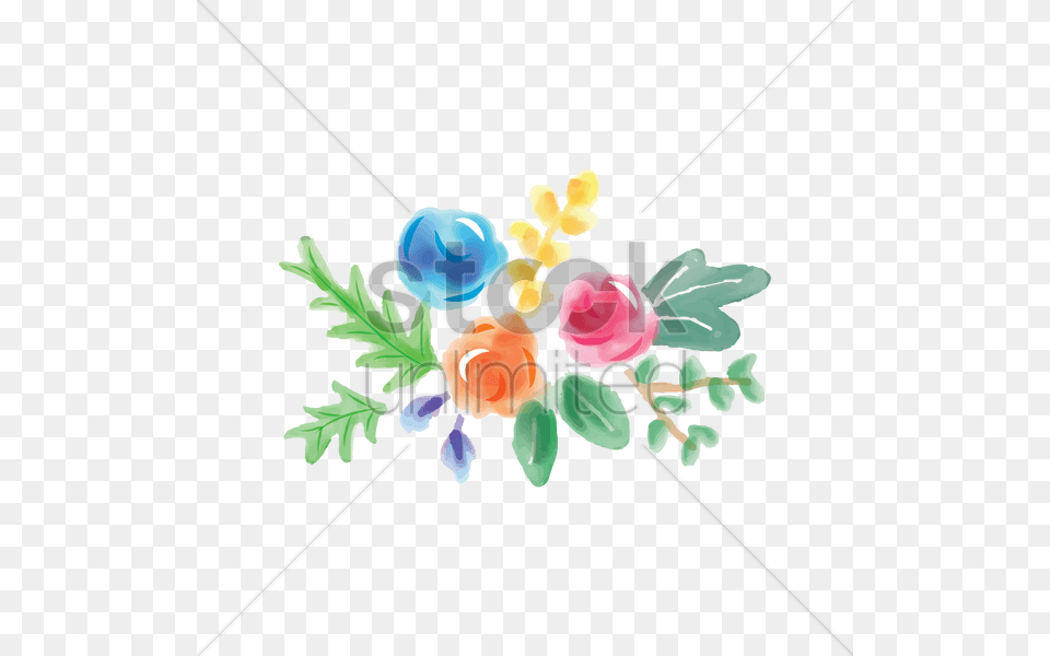 Watercolor Flower With Leaves Vector Image, Accessories, Balloon, Art, Graphics Free Png