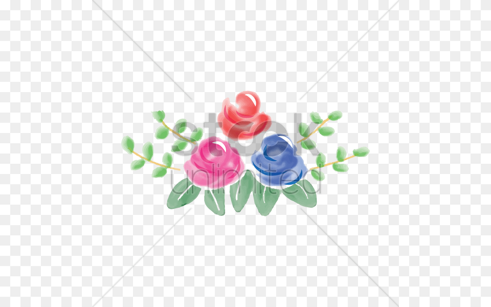 Watercolor Flower With Leaves Vector Image, Rose, Plant, Produce, Fruit Free Png