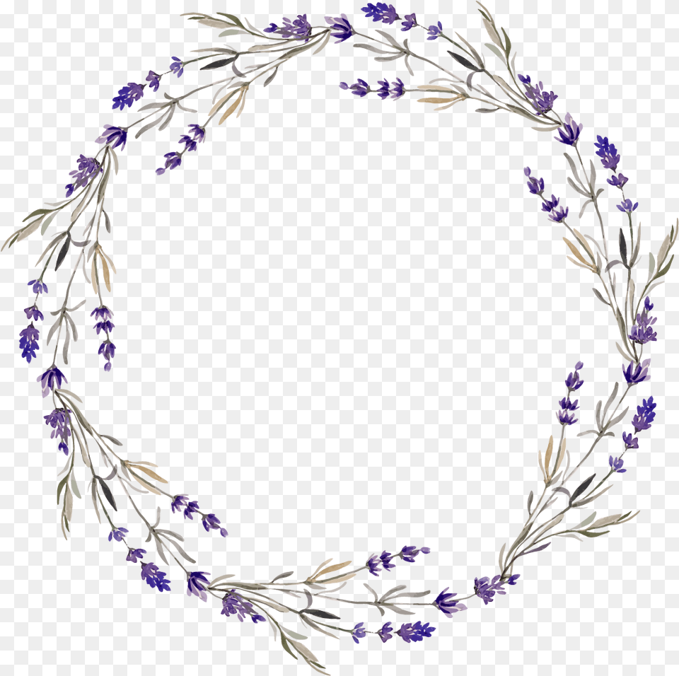 Watercolor Flower Wreath Background, Plant, Lavender, Pattern Free Transparent Png