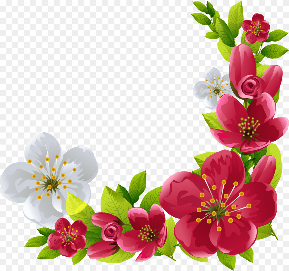 Watercolor Flowers Borders Elements Ornaments Den Vesni I Truda, Art, Floral Design, Flower, Graphics Free Png Download