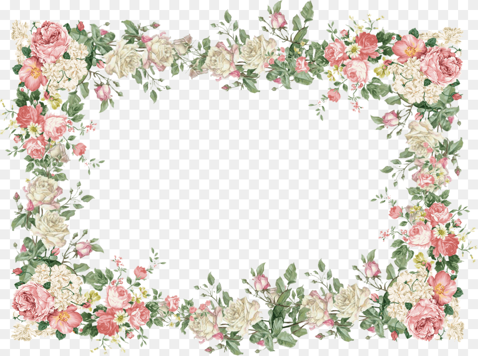 Watercolor Flowers Borders Elements Ornaments Transparent Background Flower Frame, Art, Floral Design, Graphics, Pattern Free Png Download