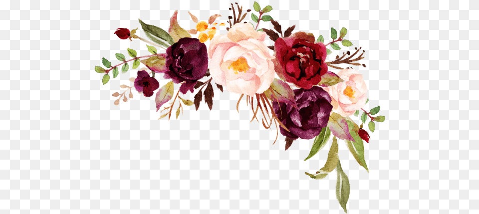 Watercolor Flowers Burgundy Flower Wedding Invitations, Art, Floral Design, Flower Arrangement, Flower Bouquet Free Png Download