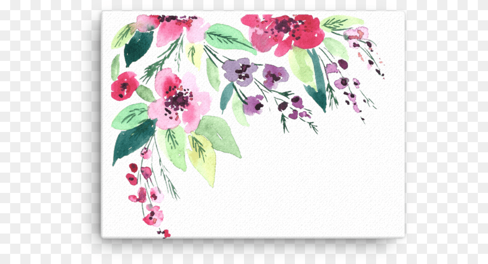 Watercolor Flowers Canvas Print Canvas Print, Art, Floral Design, Graphics, Pattern Free Transparent Png