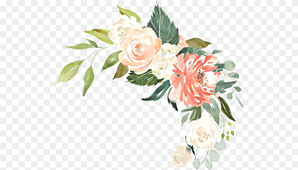 Watercolor Flowers Floral Bouquet Arrangement Blush Pea Cream Rose Watercolor, Art, Plant, Pattern, Graphics Free Png Download