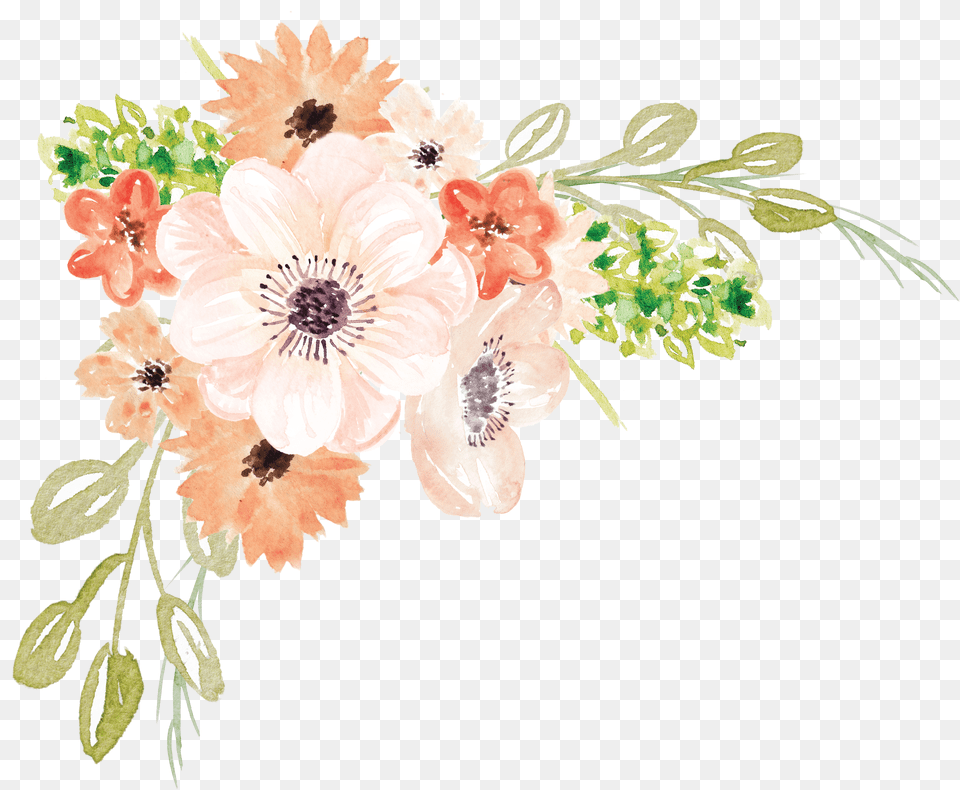Watercolor Flowers Flower Painting Nike Wallpaper Flower Hd Free Transparent Png