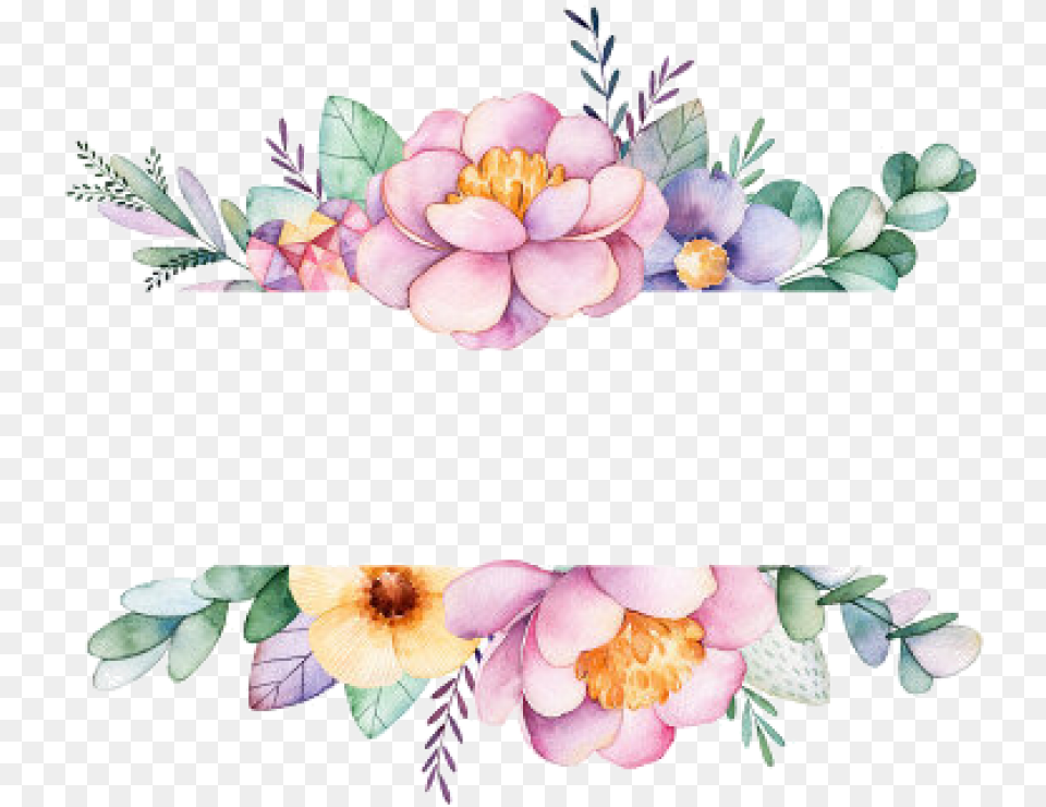 Watercolor Flowers Frame Images Transparent Background Flower Frame, Art, Floral Design, Graphics, Pattern Free Png Download
