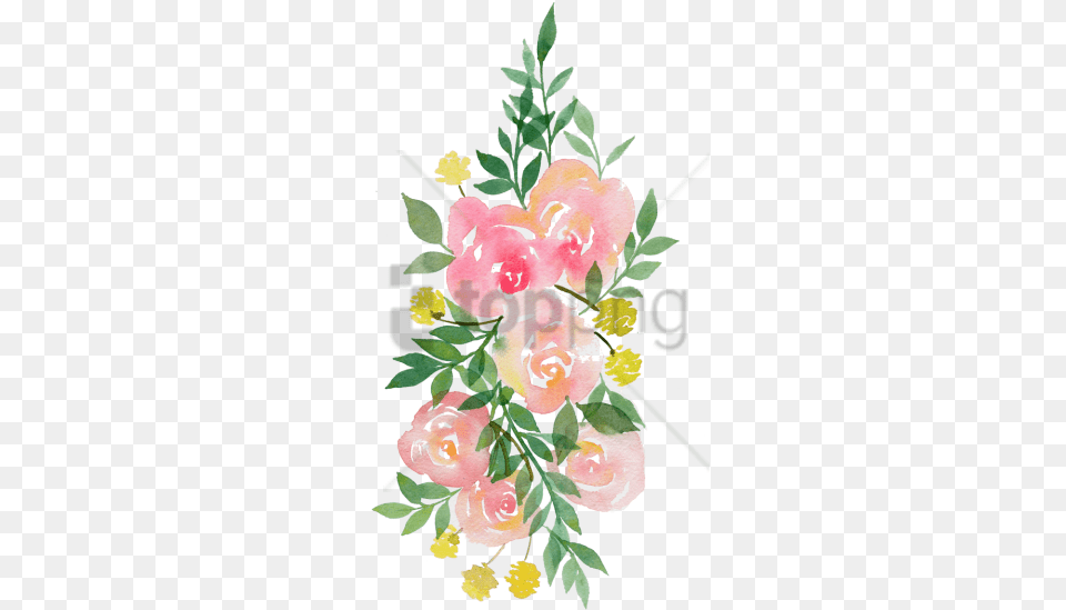 Watercolor Flowers With Pink Watercolor Flowers, Art, Floral Design, Graphics, Pattern Png Image