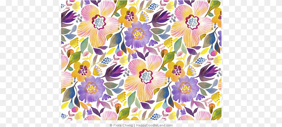 Watercolor Flowers Pattern Flora Chang, Art, Floral Design, Graphics Free Png Download