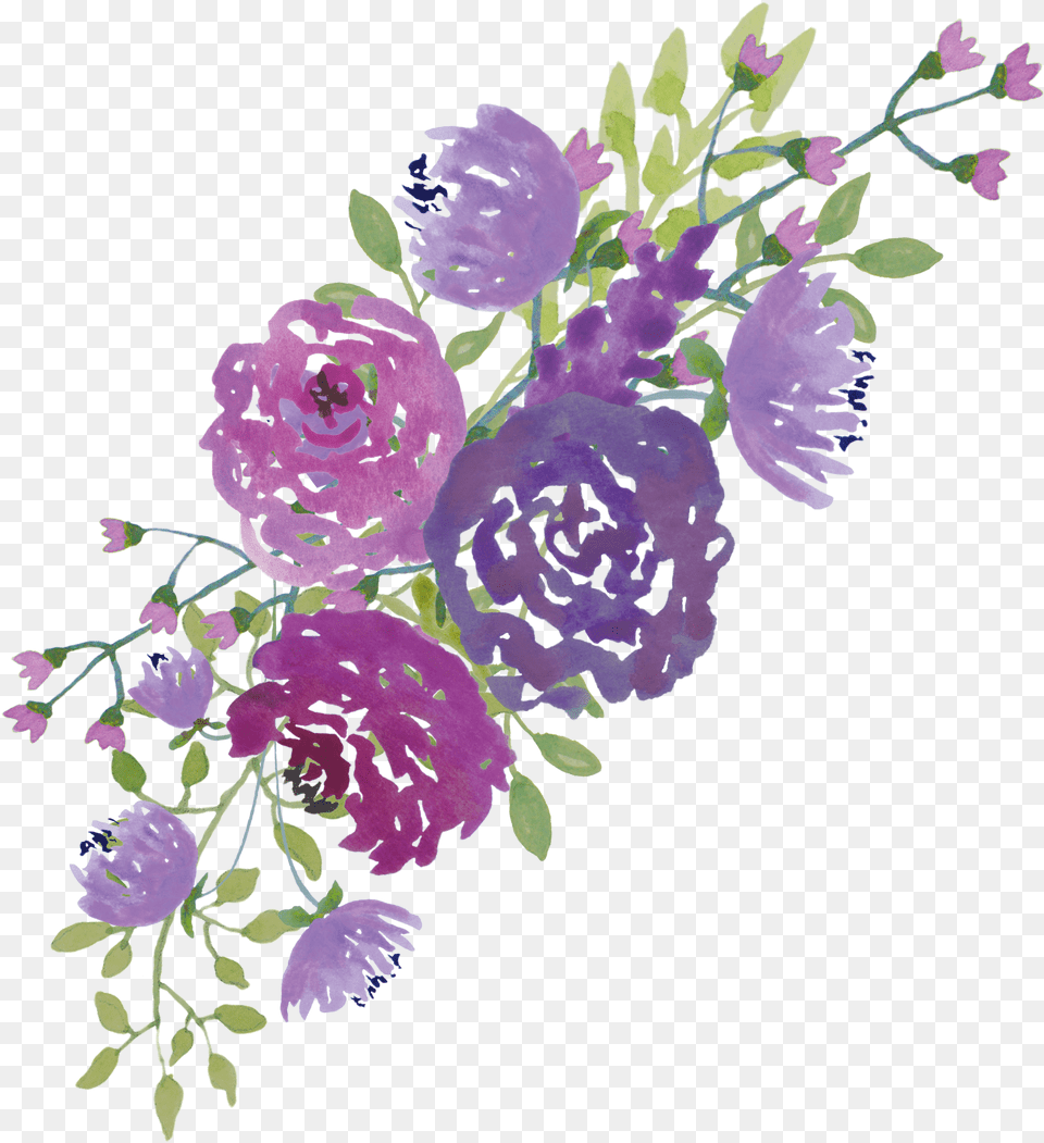 Watercolor Flowers Purple, Art, Floral Design, Graphics, Pattern Free Transparent Png