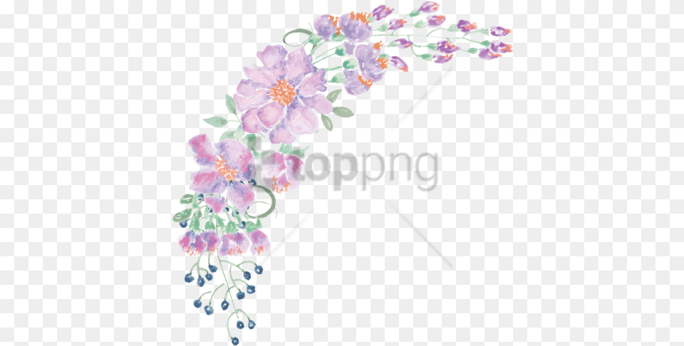 Watercolor Flowers Purple Watercolour Purple Flower, Art, Floral Design, Graphics, Pattern Png Image