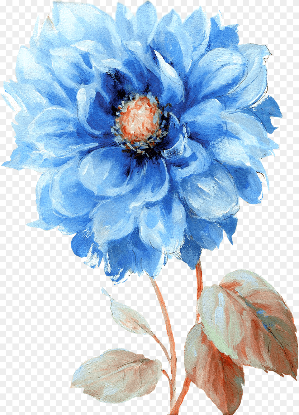 Watercolor Flowers Royal Blue Flower Painting By Cuadros En Tela Para Sala, Anemone, Dahlia, Plant, Petal Free Transparent Png