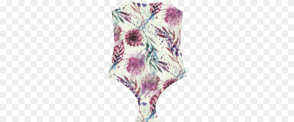 Watercolor Flowers Strap Swimsuit Maillot, Flower, Plant, Fashion, Art Free Transparent Png