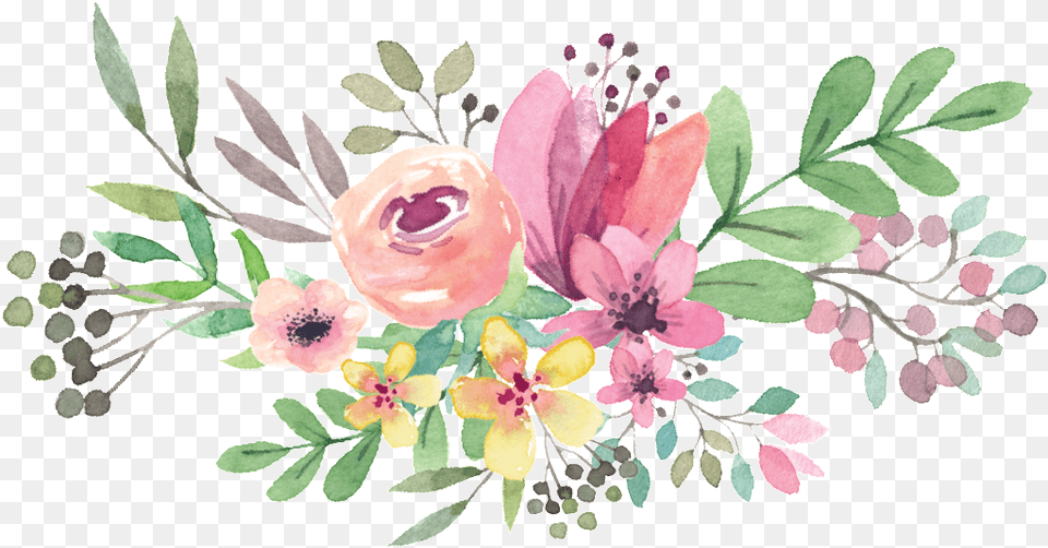 Watercolor Flowers File Clipart Background Flower, Art, Floral Design, Graphics, Pattern Free Transparent Png