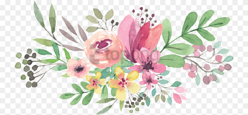 Watercolor Flowers Vector Image With Background Flower, Art, Floral Design, Graphics, Pattern Free Transparent Png