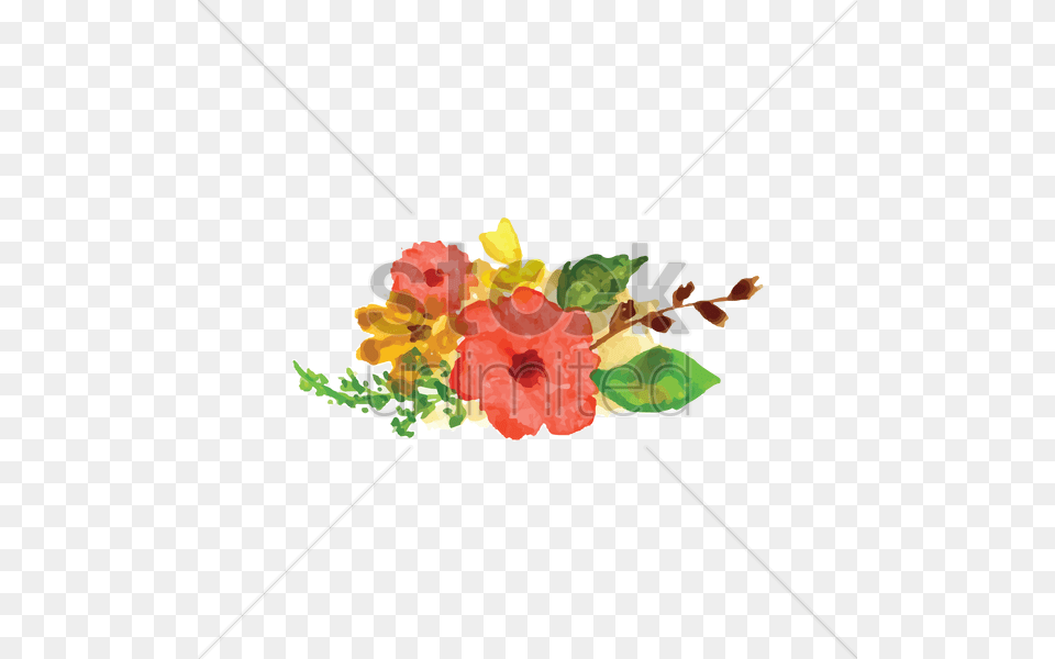 Watercolor Flowers With Leaves Vector Image, Plant, Graphics, Flower Bouquet, Flower Arrangement Free Transparent Png
