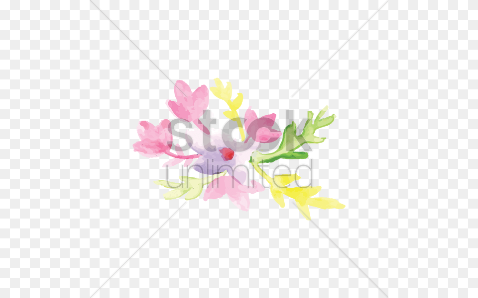 Watercolor Flowers With Leaves Vector Image, Art, Floral Design, Flower, Graphics Png