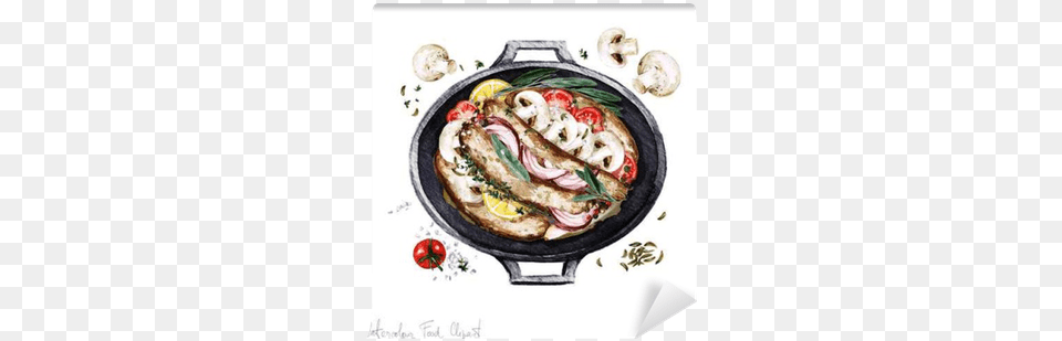 Watercolor Food Clipart Illustration Watercolor Food Casserole, Cooking Pan, Cookware, Frying Pan, Meal Png