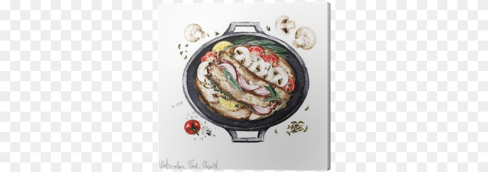 Watercolor Food Clipart Illustration Watercolor Food Casserole, Cooking Pan, Cookware, Meal Free Transparent Png