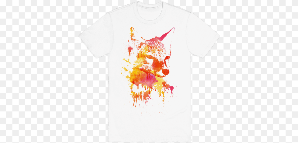 Watercolor Fox Mens T Shirt Baby Boomers Shirt, Clothing, T-shirt, Stain, Animal Png Image