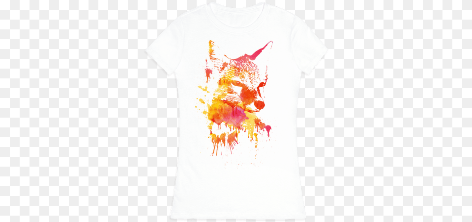 Watercolor Fox Womens T Shirt Cloud City 7 Fox Off Kid39s T Shirt, Clothing, T-shirt, Stain, Bonfire Png Image