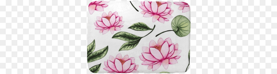 Watercolor Gentle Water Lily And Leaves Seamless Pattern Watercolor Painting, Cushion, Home Decor, Plant, Flower Png