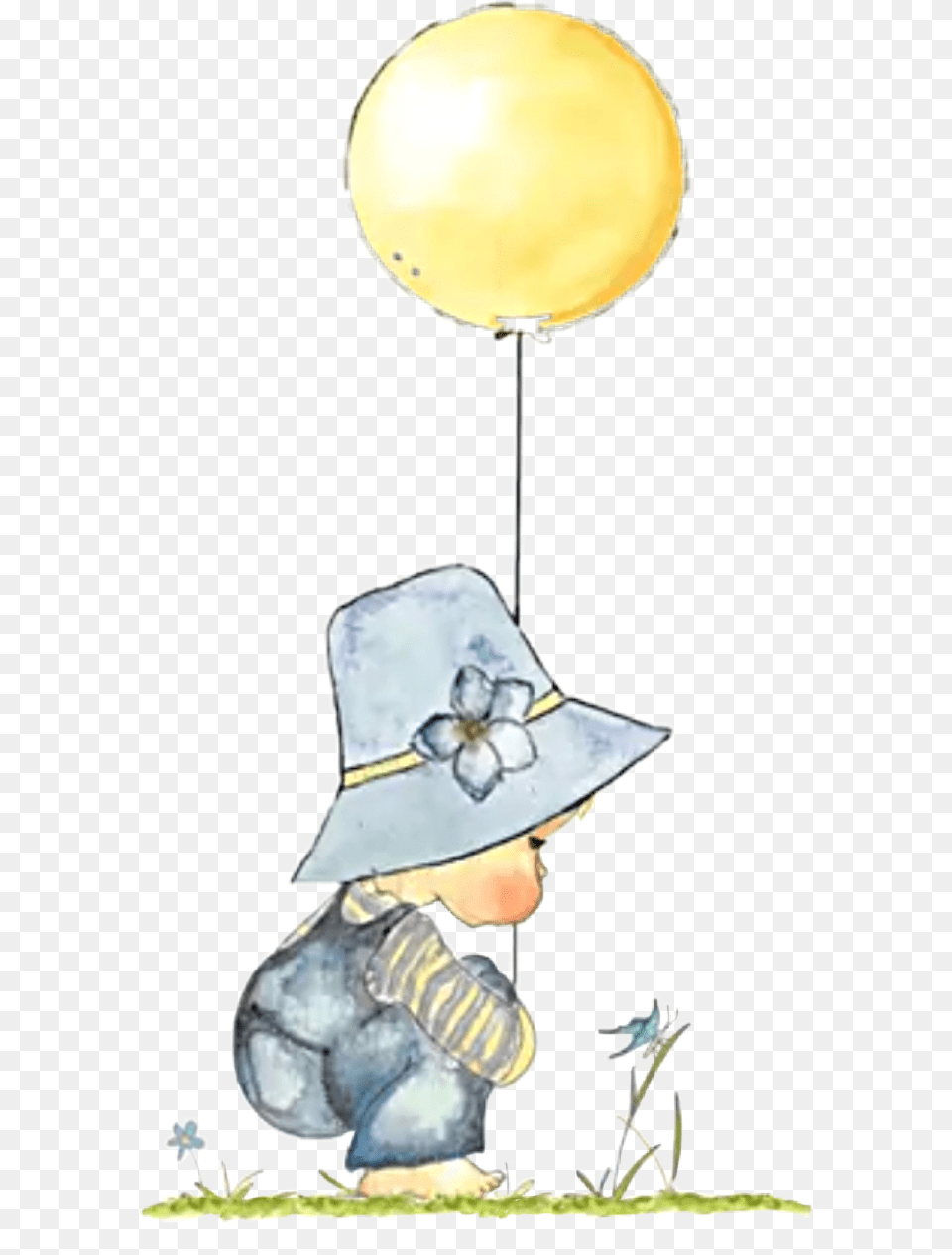 Watercolor Girl Toddler Birthday Hat Balloon Illustration, People, Person, Clothing, Boy Free Png Download