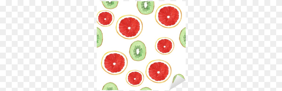 Watercolor Grapefruit Kiwi Pattern Fruit Sticker Grapefruit, Citrus Fruit, Food, Plant, Produce Free Png Download