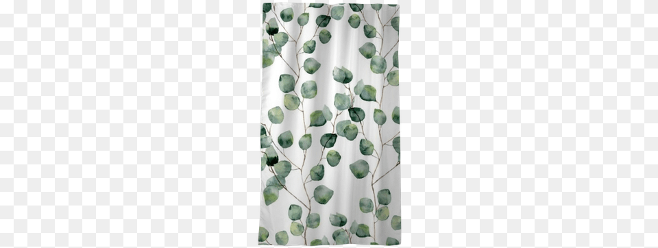 Watercolor Green Floral Seamless Pattern With Eucalyptus Lunch Napkins Aquarell Leaves, Curtain, Plant, Accessories, Gemstone Free Png