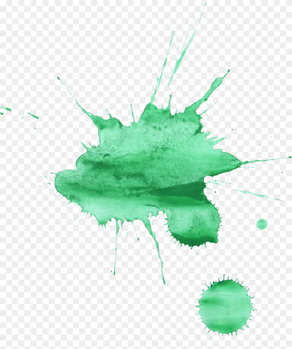Watercolor Green Paint Splatter, Stain Free Png Download