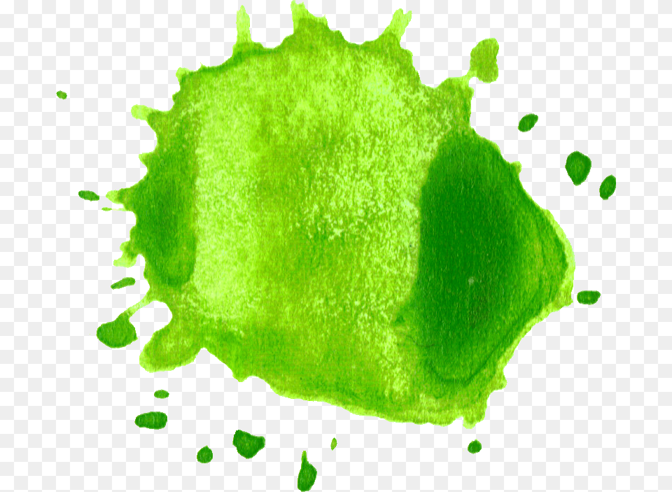 Watercolor Green Splash, Stain Png Image