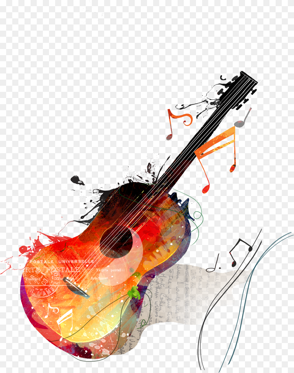 Watercolor Guitar Canvas Painting Drawing Clipart Musical Instruments, Musical Instrument, Cello Free Transparent Png