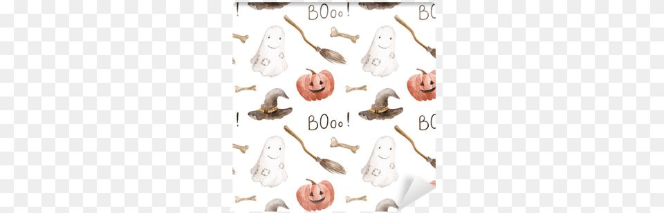 Watercolor Halloween Pattern On The White Background Watercolor Halloween Background, Outdoors, Nature, Winter, Art Free Png