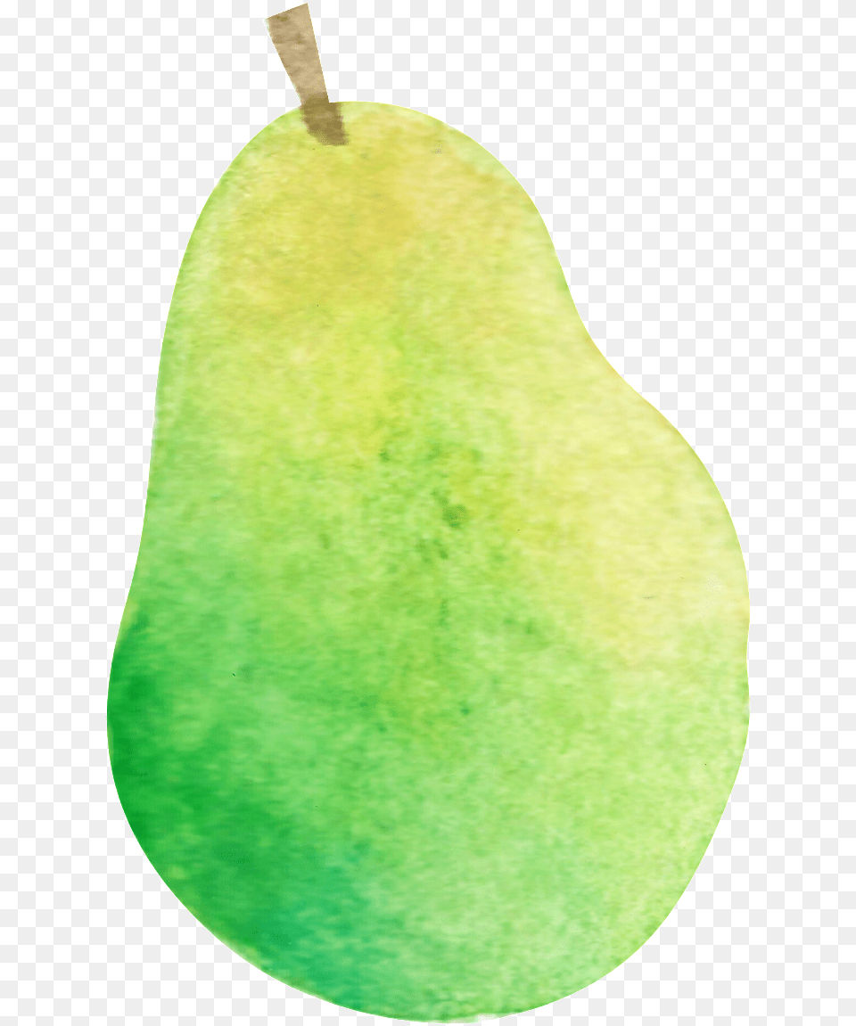 Watercolor Hand Painted A Pear Transparent Fruit Asian Pear, Produce, Food, Plant, Outdoors Free Png Download