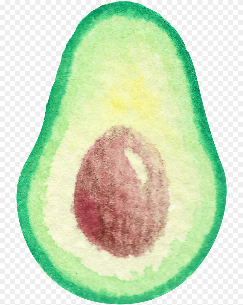 Watercolor Hand Painted Butter Fruit Cut Fruit, Avocado, Food, Plant, Produce Free Transparent Png