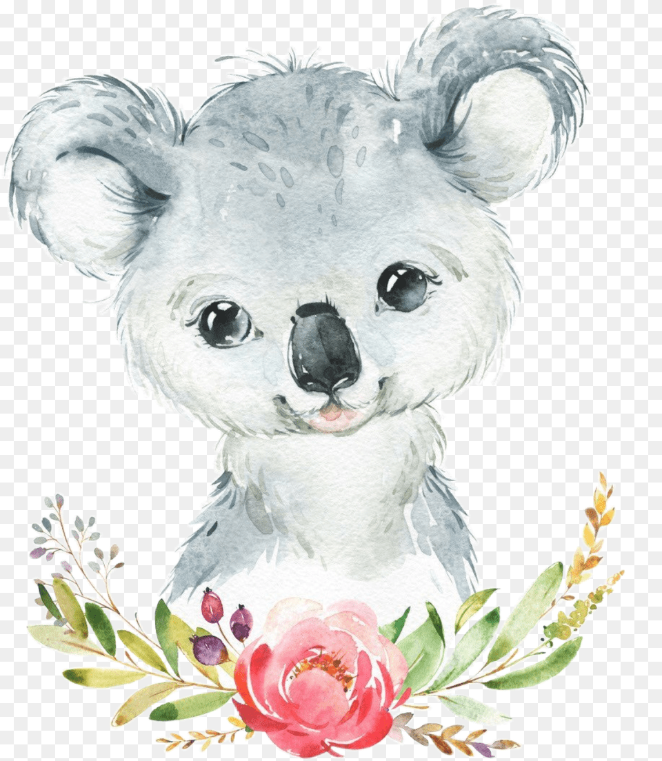 Watercolor Handpainted Sticker By Stephanie Cute Drawings Animals, Art, Floral Design, Graphics, Pattern Free Png Download
