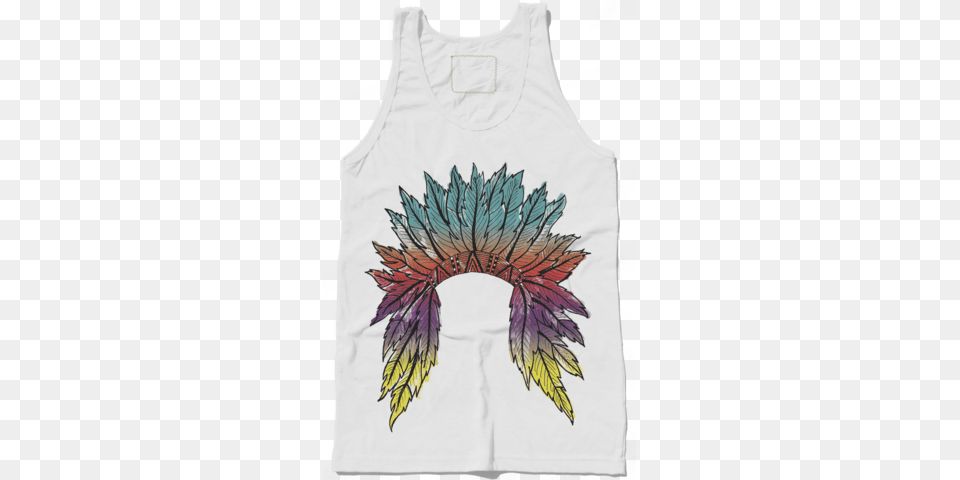 Watercolor Headdress Youth Watercolor Painting, Clothing, Leaf, Plant, Tank Top Png