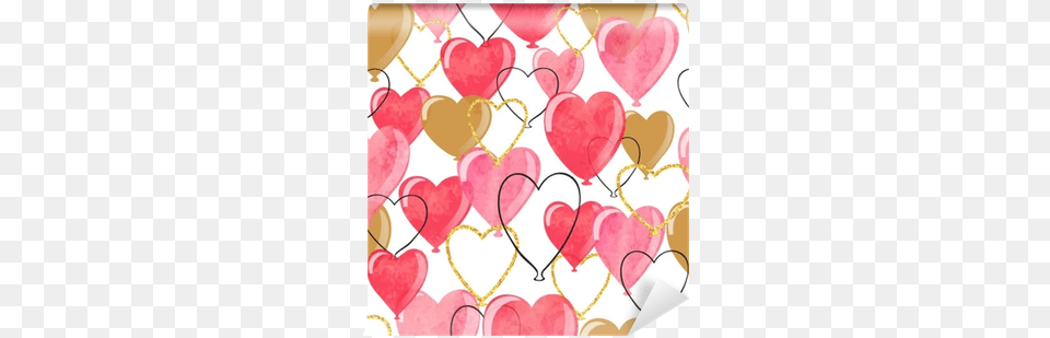 Watercolor Heart Balloons Seamless Pattern Watercolor Painting, Dynamite, Weapon Free Transparent Png