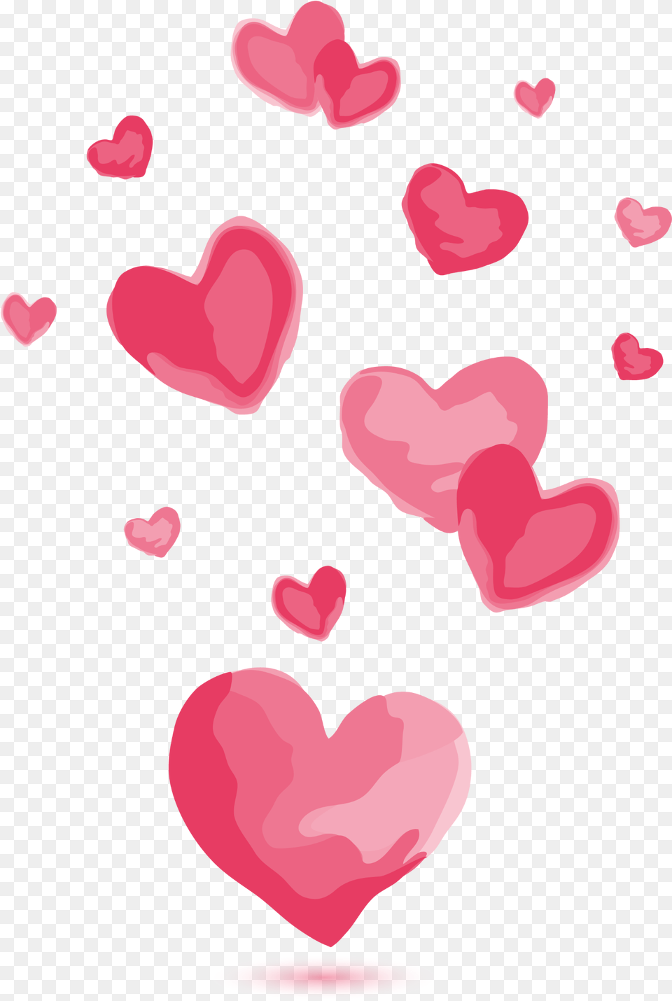 Watercolor Heart Cartoon Hearts Transparent Background, Flower, Petal, Plant Free Png