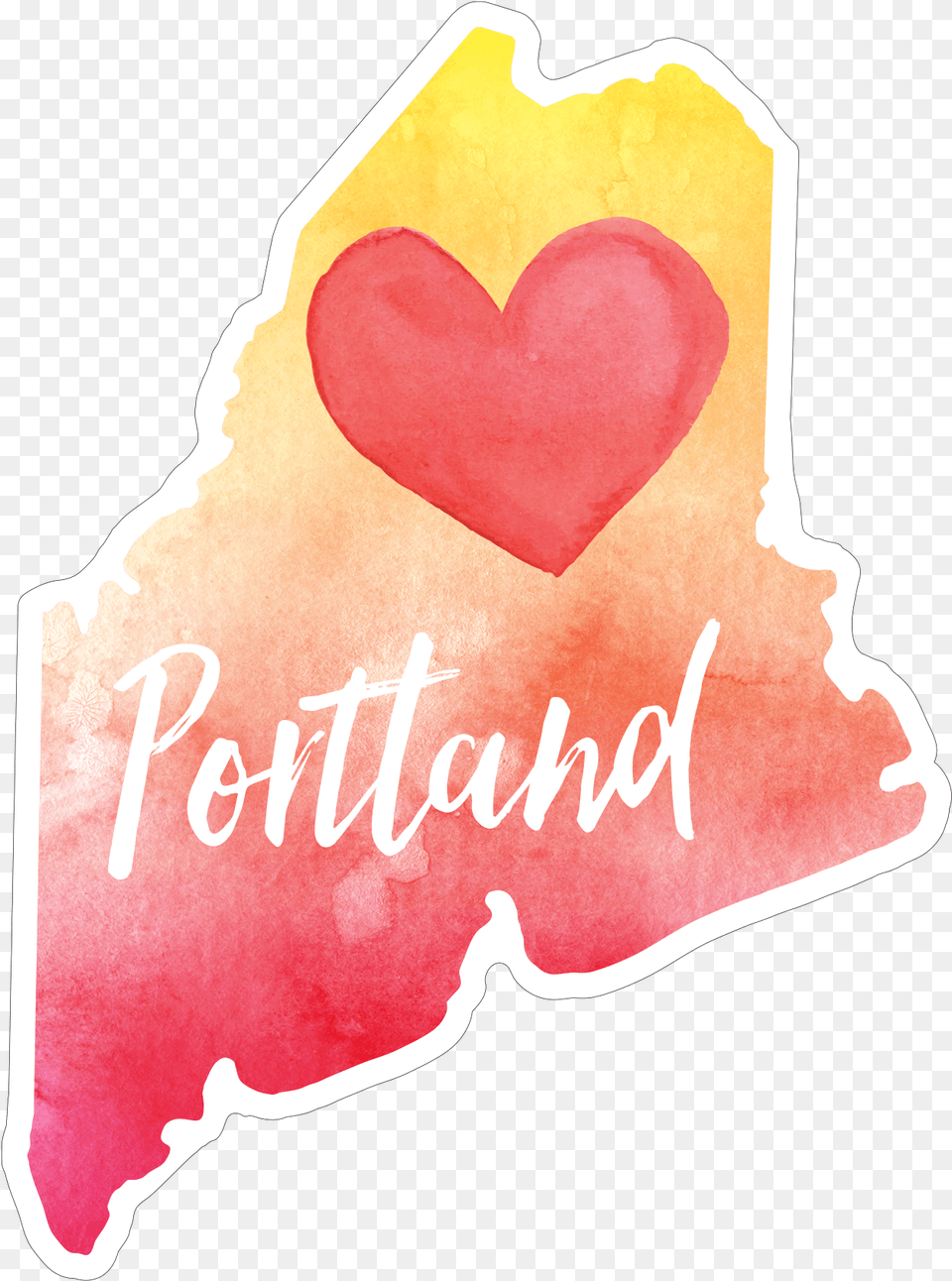 Watercolor Heart Maine Illustration Png Image