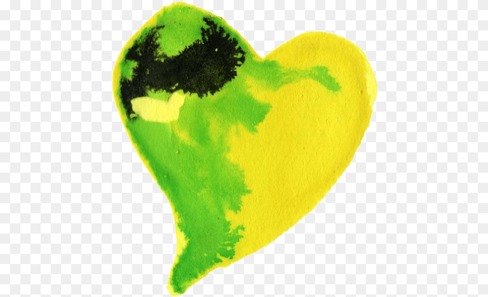 Watercolor Heart Transparent Vol 2 Onlygfxcom Corazn Verde Y Amarillo, Guitar, Musical Instrument Free Png Download