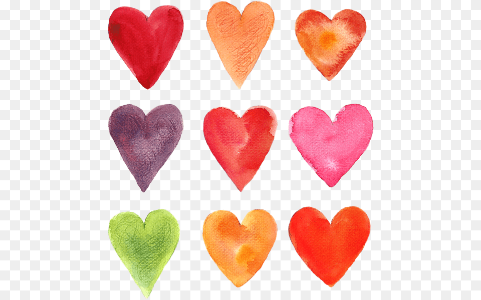 Watercolor Hearts By Anna Michalik Heart Watercolor, Plant Free Png Download