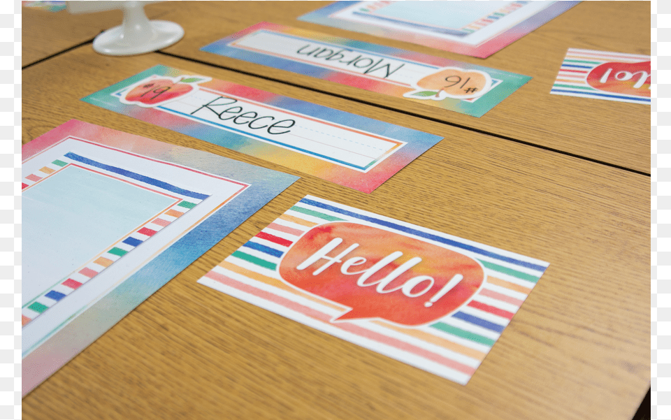 Watercolor Hello Postcards Watercolor Hello Postcards, Text, Furniture, Table, Tabletop Png Image
