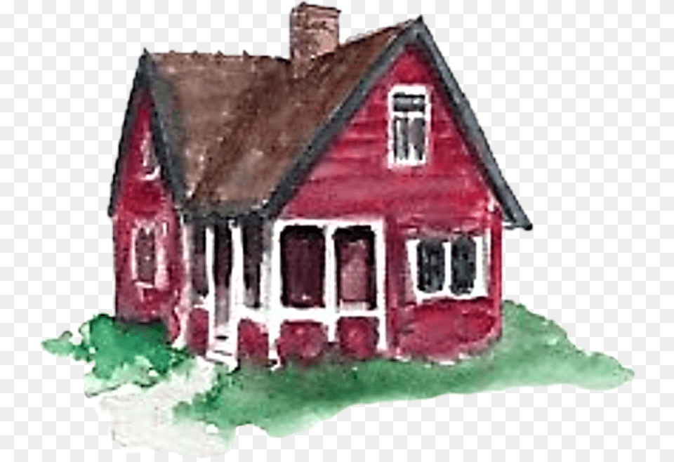 Watercolor House Cottage Home Homesweethome Red House, Architecture, Rural, Outdoors, Nature Free Png Download